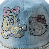 GALFY×KITTY-キラキラデニムキャップ