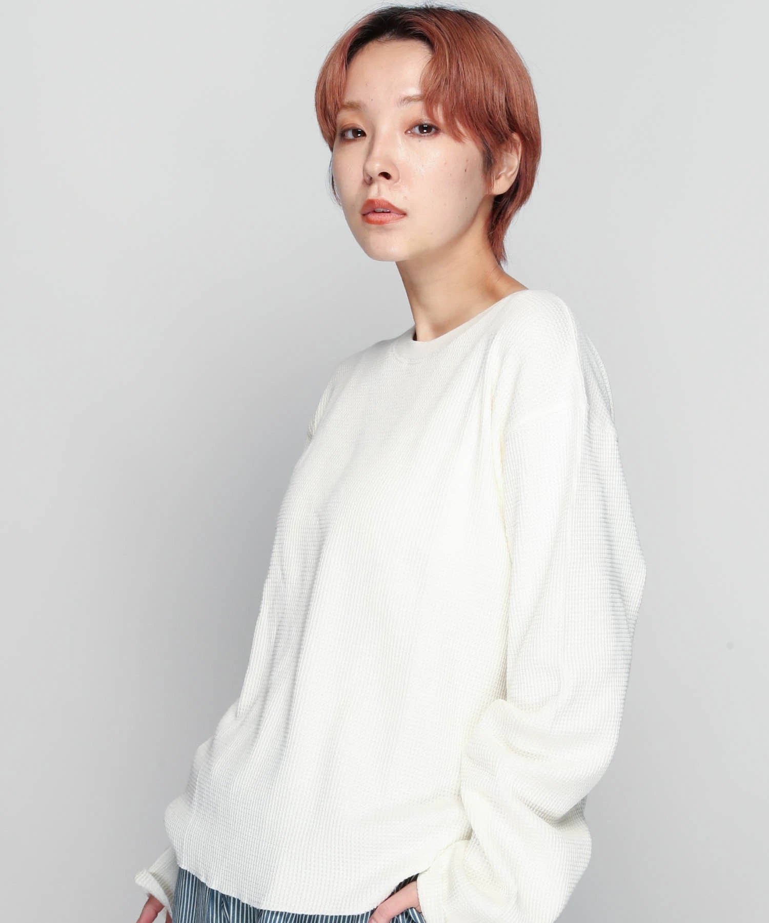 JE-SELECT-ショート丈-WAFFLE SLEEVE T