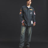 B-TRS-Lips&Tongue カットオフワッペンシャツJKT