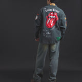 B-TRS-Lips&Tongue カットオフワッペンシャツJKT