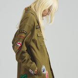 B-TRS-Lips&Tongue カットオフワッペンシャツJKT