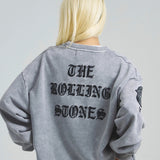 B-TRS-Lips&Tongue ラインストーン-クルースウェット