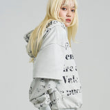 GA SUEDE LAYERED LOGO HOODIE