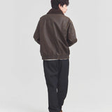 JE-ビンテージPU　衿ファー脱着フライトブルゾン