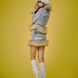 GALFY-ぎゃるちゃんファーデニムJKT