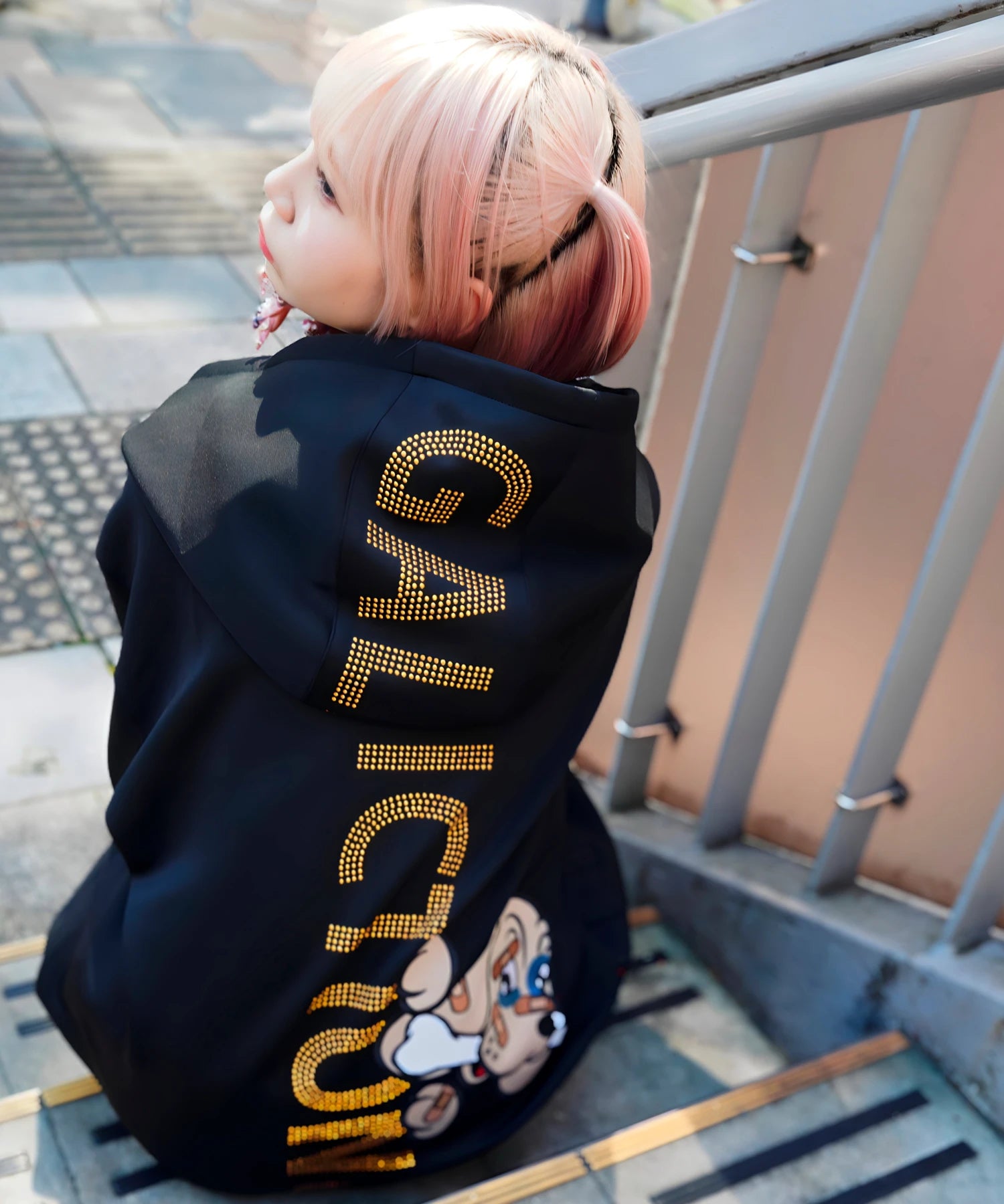 GALFY 黒 ブラック セットアップ   デカロゴ  バックプリント 大きめ 2023年春物新作 GALFY/ガルフィー ThefirstgenerationGALFY