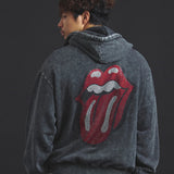 B-TRS-Lips&Tongue ラインストーン-ZIPパーカー