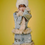 GALFY-ぎゃるちゃんファーデニムJKT