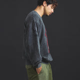 B-TRS-Lips&Tongue ラインストーン-クルースウェット