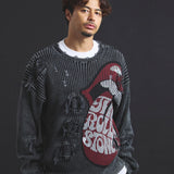 B-TRS-Lips&Tongue-ダメージグランジニット