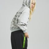 GA SUEDE LAYERED LOGO HOODIE