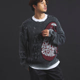 B-TRS-Lips&Tongue-ダメージグランジニット