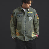 B-TRS-Lips&Tongue カットオフワッペンシャツJKT