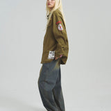 B-TRS-Lips&Tongue カットオフワッペンシャツJKT