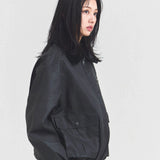 JE-ビンテージPU　衿ファー脱着フライトブルゾン