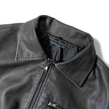 JE-ビンテージPU　衿ファー脱着フライトブルゾン