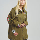 B-TRS-Lips&Tongue カットオフワッペンシャツJKT