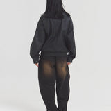 JE-ビンテージPU　衿ファー脱着フライトブルゾン