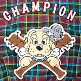 GALFY-ワッペンだらけチェックシャツパーカー