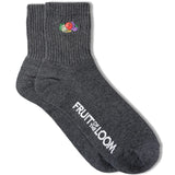 FRUIT OF THE LOOM ﾍﾞｰｼｯｸ平編刺繍ｸｫｰﾀｰｿｯｸｽ 3足ﾊﾟｯｸ