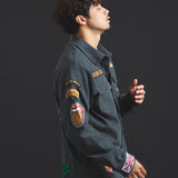 B-TRS-Lips&Tongue カットオフワッペンシャツJKT