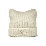 MLB　KOREA-フワモコ　ミャオ　ビーニー【猫耳ビーニー】