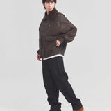 JE-ビンテージPU　衿ファー脱着フライトブルゾン