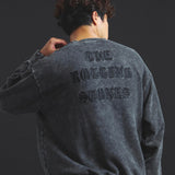 B-TRS-Lips&Tongue ラインストーン-クルースウェット