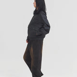 JE-ビンテージPU　衿ファー脱着フライトブルゾン