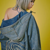 GALFY-ぐるグニャデニムパーカー