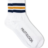 FRUIT OF THE LOOM ｶﾗﾌﾙﾗｲﾝ平編Bｸｫｰﾀｰｿｯｸｽ 3足ﾊﾟｯｸ