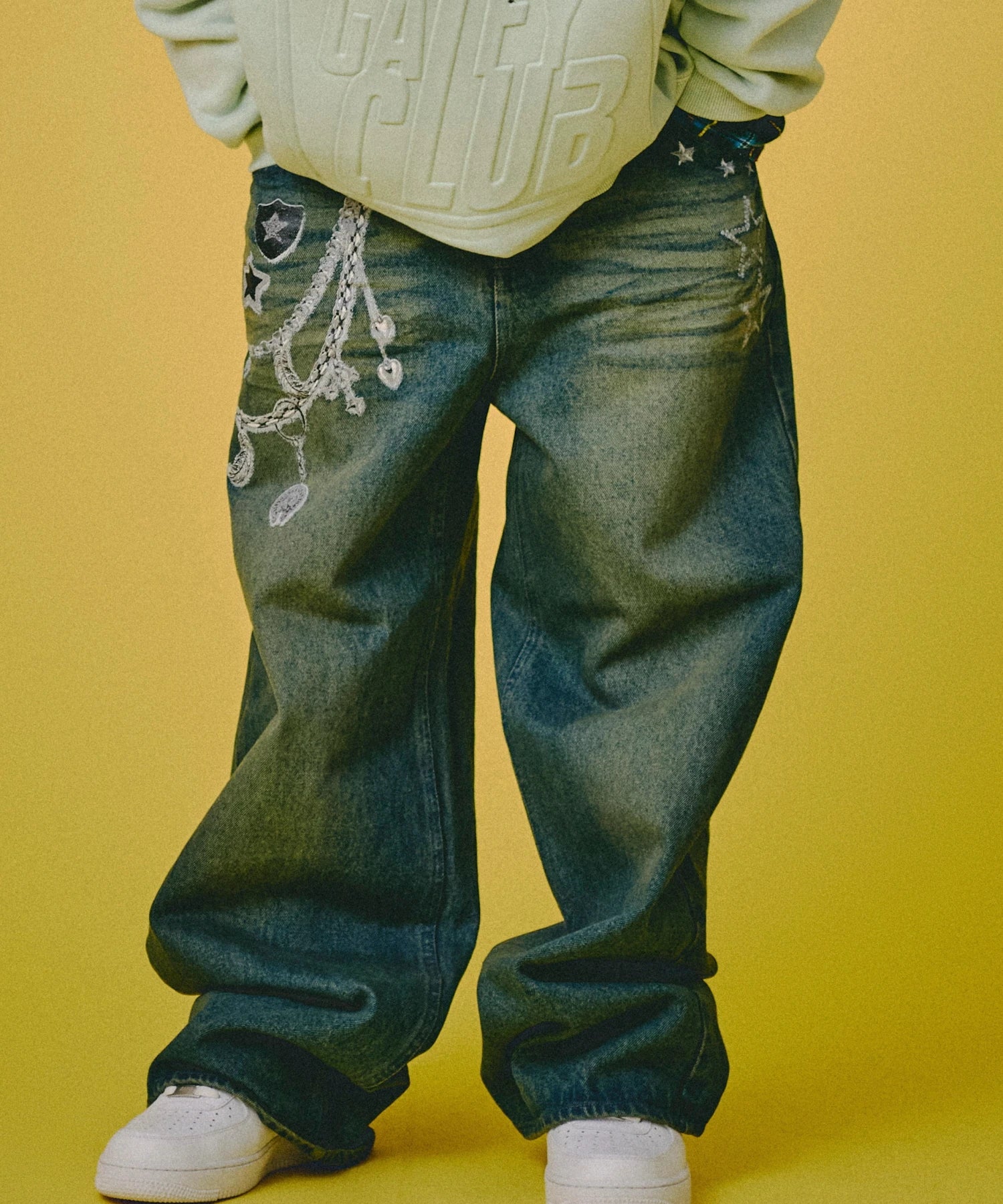 GALFY/ガルフィー ジャラジャラギャル男デニム