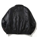 FUBU-Faux Leather Studs Patch Jacket