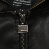 FUBU-Faux Leather Short Hooded Jacket