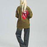 B-TRS-Lips&Tongue カットオフワッペンシャツJKT