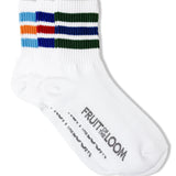 FRUIT OF THE LOOM ｶﾗﾌﾙﾗｲﾝ平編Aｸｫｰﾀｰｿｯｸｽ 3足ﾊﾟｯｸ