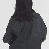 JE-ビンテージPU　衿ファー脱着フライトブルゾン