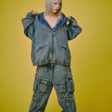 GALFY-ぐるグニャデニムパーカー