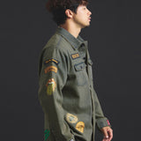 B-TRS-Lips&Tongue カットオフワッペンシャツJKT