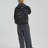 GA SUEDE LAYERED LOGO HOODIE
