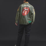 B-TRS-Lips&Tongue カットオフワッペンシャツJKT