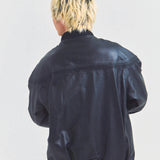 Town craft leather derby jacket