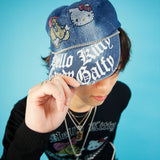 GALFY×KITTY-キラキラデニムキャップ