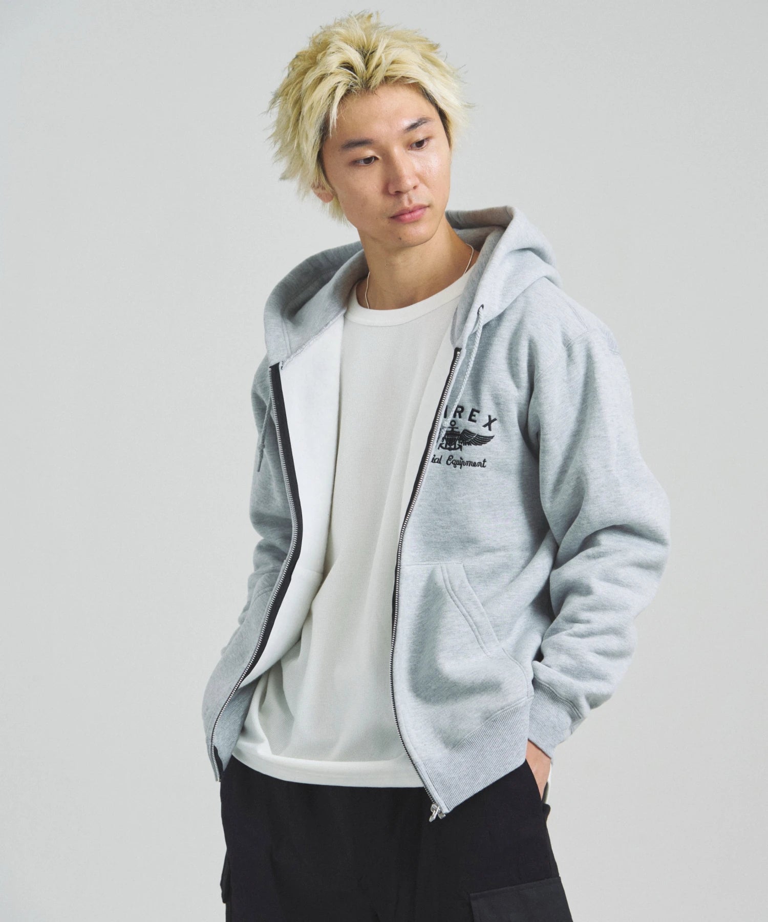 AVIREX -VARSITY LOGO SWEAT PARKA