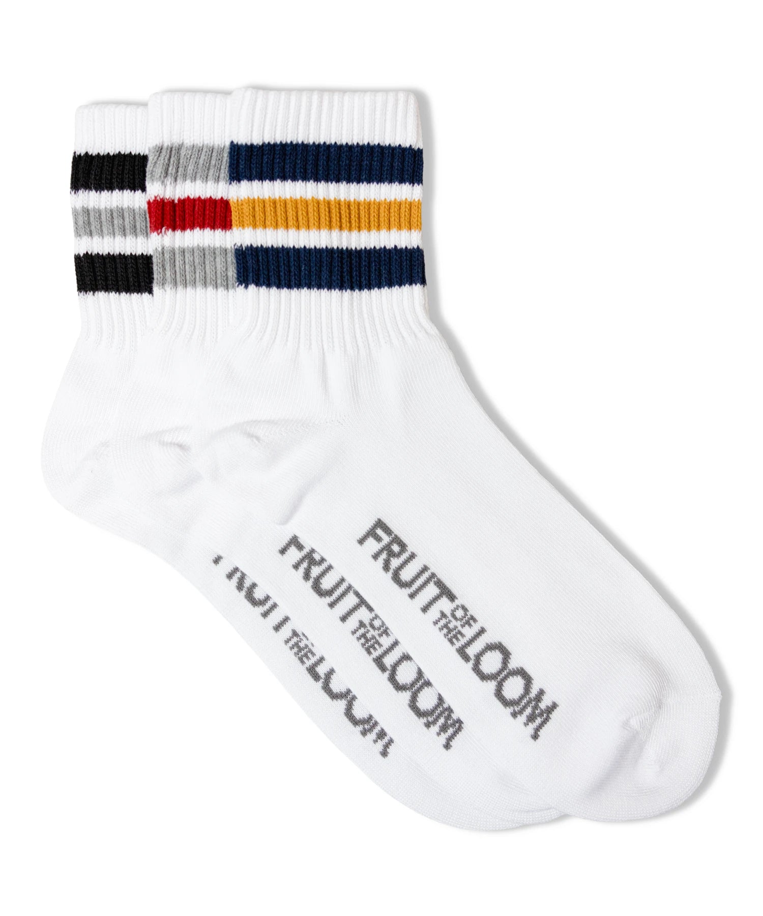 FRUIT OF THE LOOM ｶﾗﾌﾙﾗｲﾝ平編Bｸｫｰﾀｰｿｯｸｽ 3足ﾊﾟｯｸ