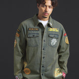 B-TRS-Lips&Tongue カットオフワッペンシャツJKT