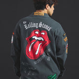 B-TRS-Lips&Tongue カットオフワッペンシャツJKT