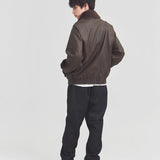 JE-ビンテージPU　衿ファー脱着フライトブルゾン