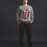 B-TRS-Lips&Tongue ラインストーン-クルースウェット