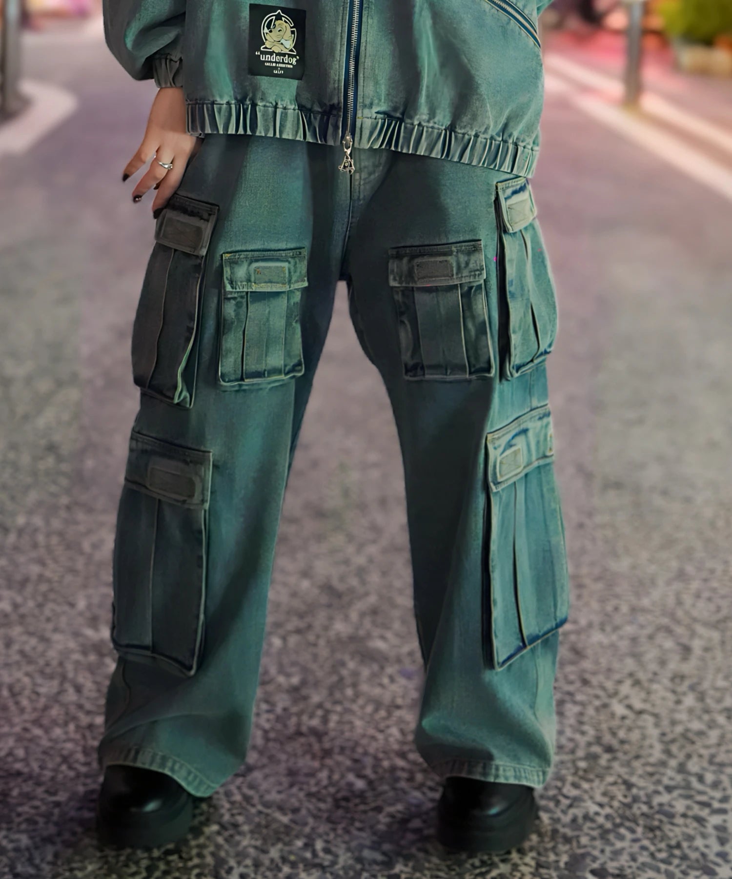 GA×GALFY-安定の別注デニムカーゴパンツ